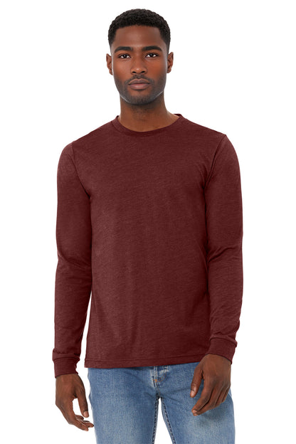 Bella+Canvas Unisex Heather CVC Long Sleeve Tee BC3501CVC Heather Cardinal