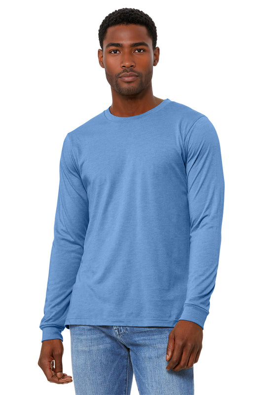 Bella+Canvas Unisex Heather CVC Long Sleeve Tee BC3501CVC Heather Carolina Blue