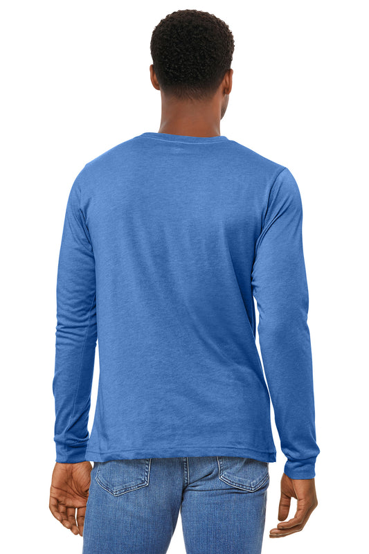 Bella+Canvas Unisex Heather CVC Long Sleeve Tee BC3501CVC Heather Columbia Blue