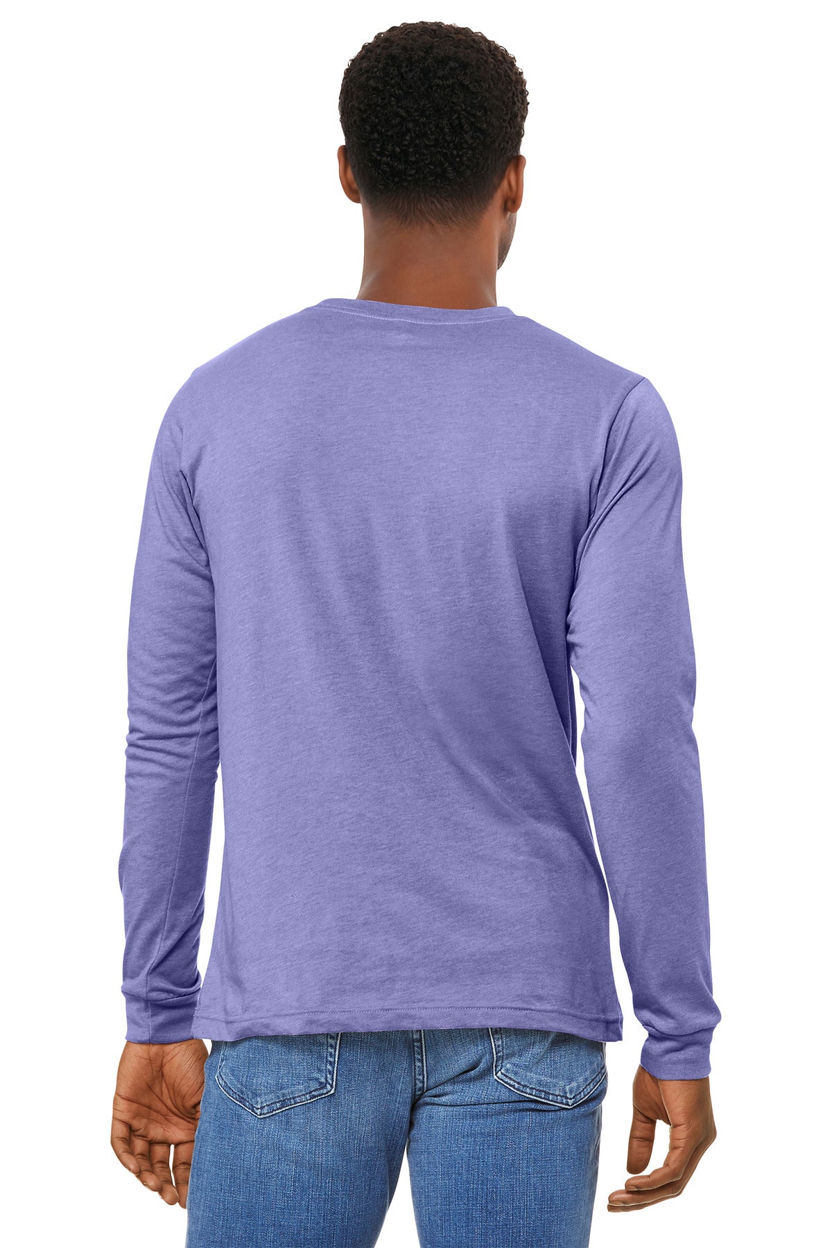 Bella+Canvas Unisex Heather CVC Long Sleeve Tee BC3501CVC Heather Dark Lavender