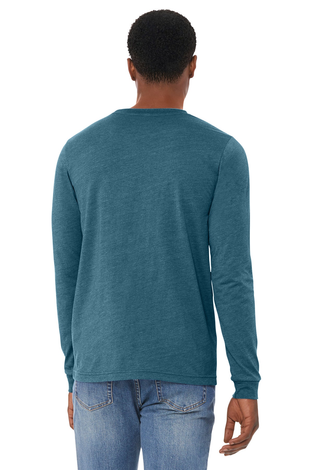 Bella+Canvas Unisex Heather CVC Long Sleeve Tee BC3501CVC Heather Deep Teal
