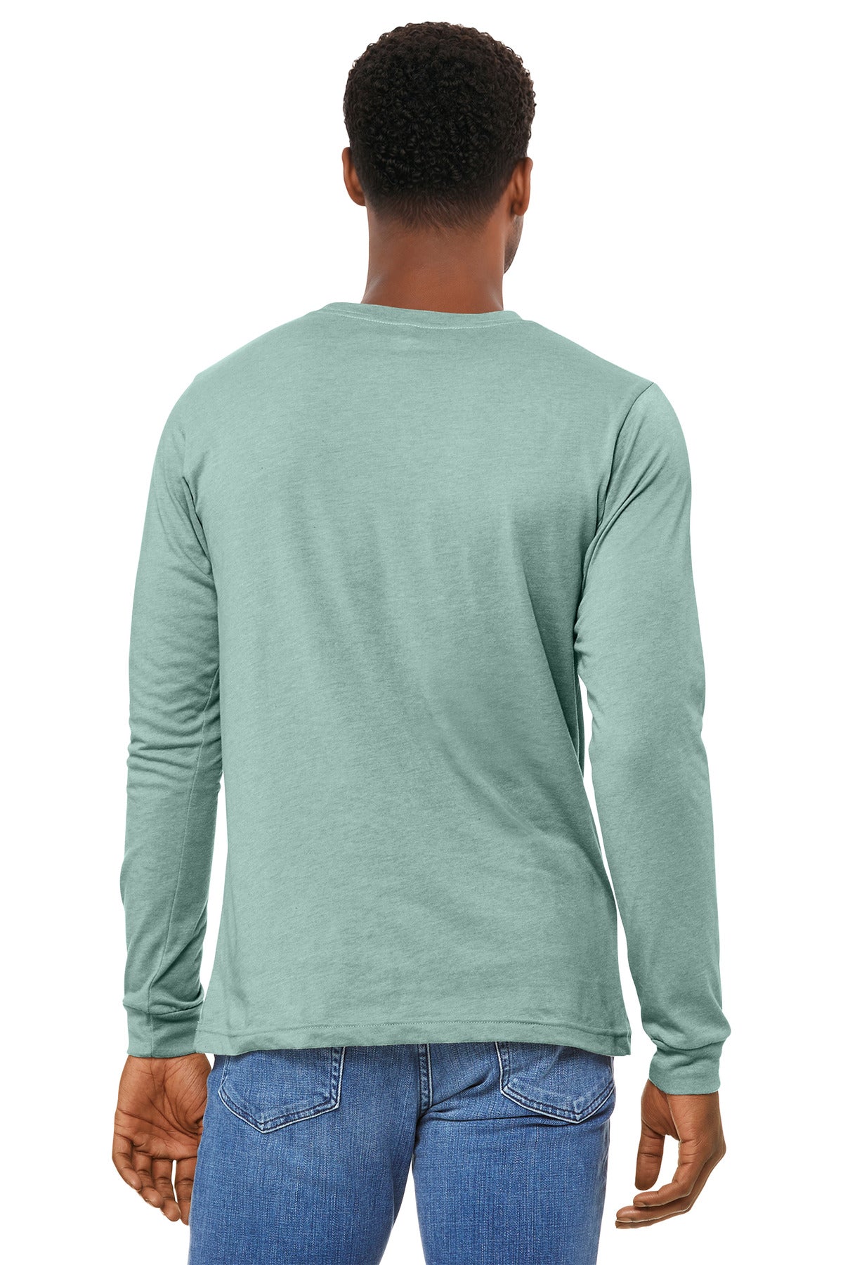 Bella+Canvas Unisex Heather CVC Long Sleeve Tee BC3501CVC Heather Dusty Blue