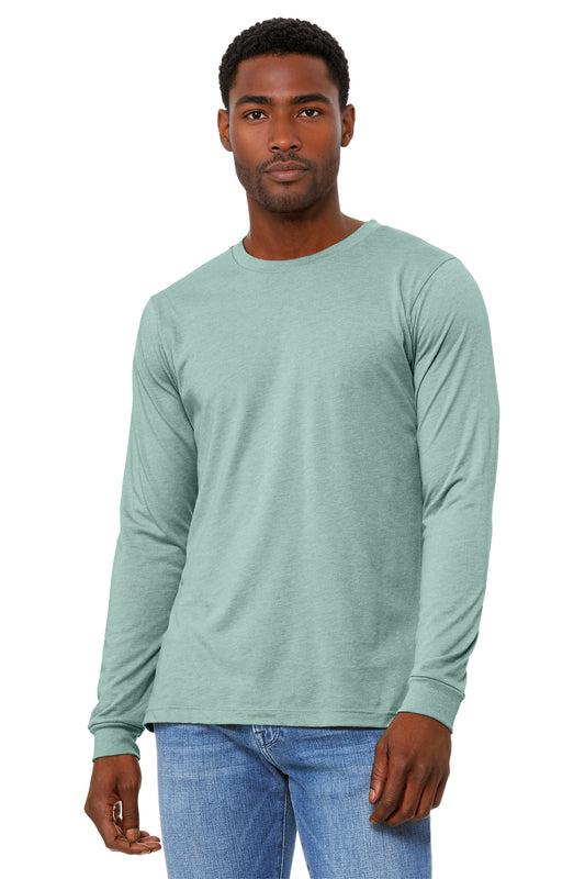 Bella+Canvas Unisex Heather CVC Long Sleeve Tee BC3501CVC Heather Dusty Blue