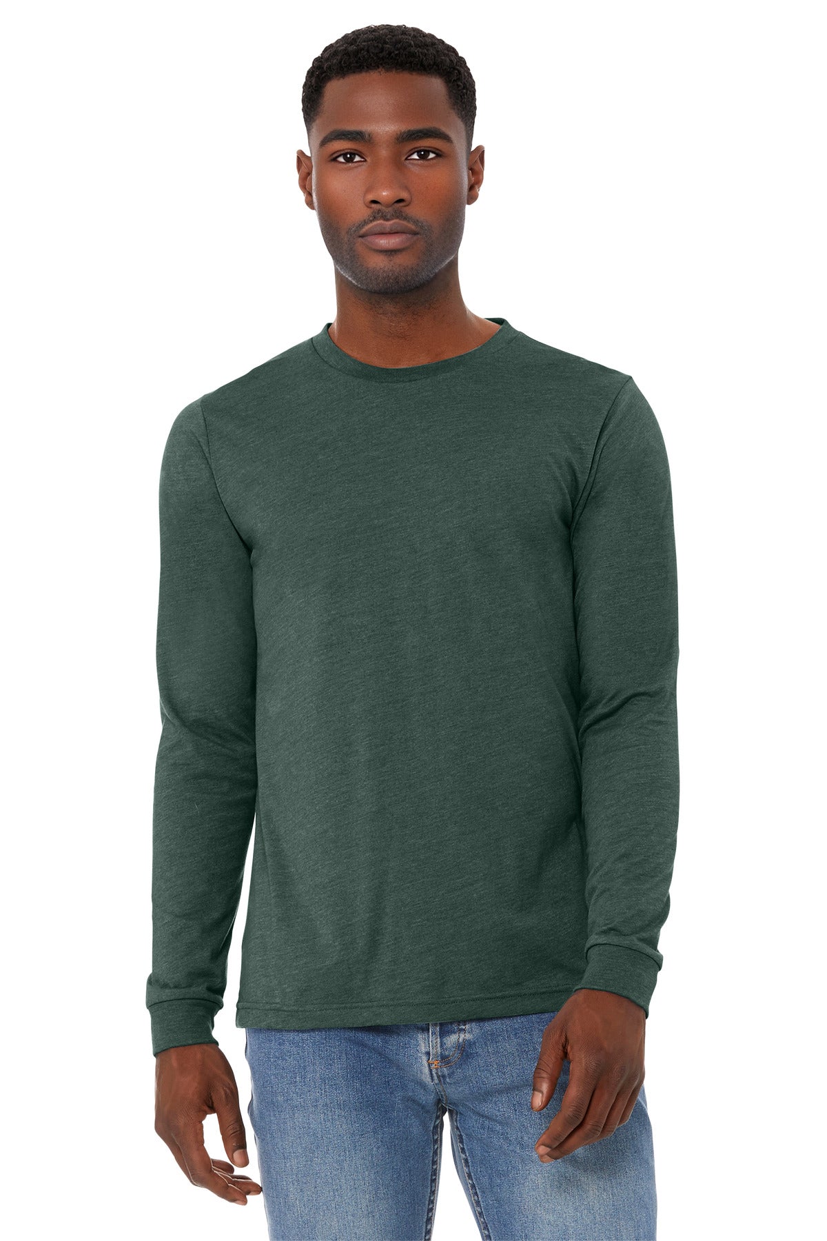 Bella+Canvas Unisex Heather CVC Long Sleeve Tee BC3501CVC Heather Forest