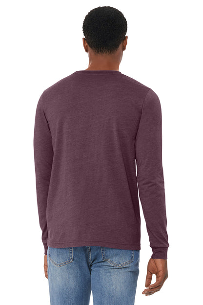 Bella+Canvas Unisex Heather CVC Long Sleeve Tee BC3501CVC Heather Maroon