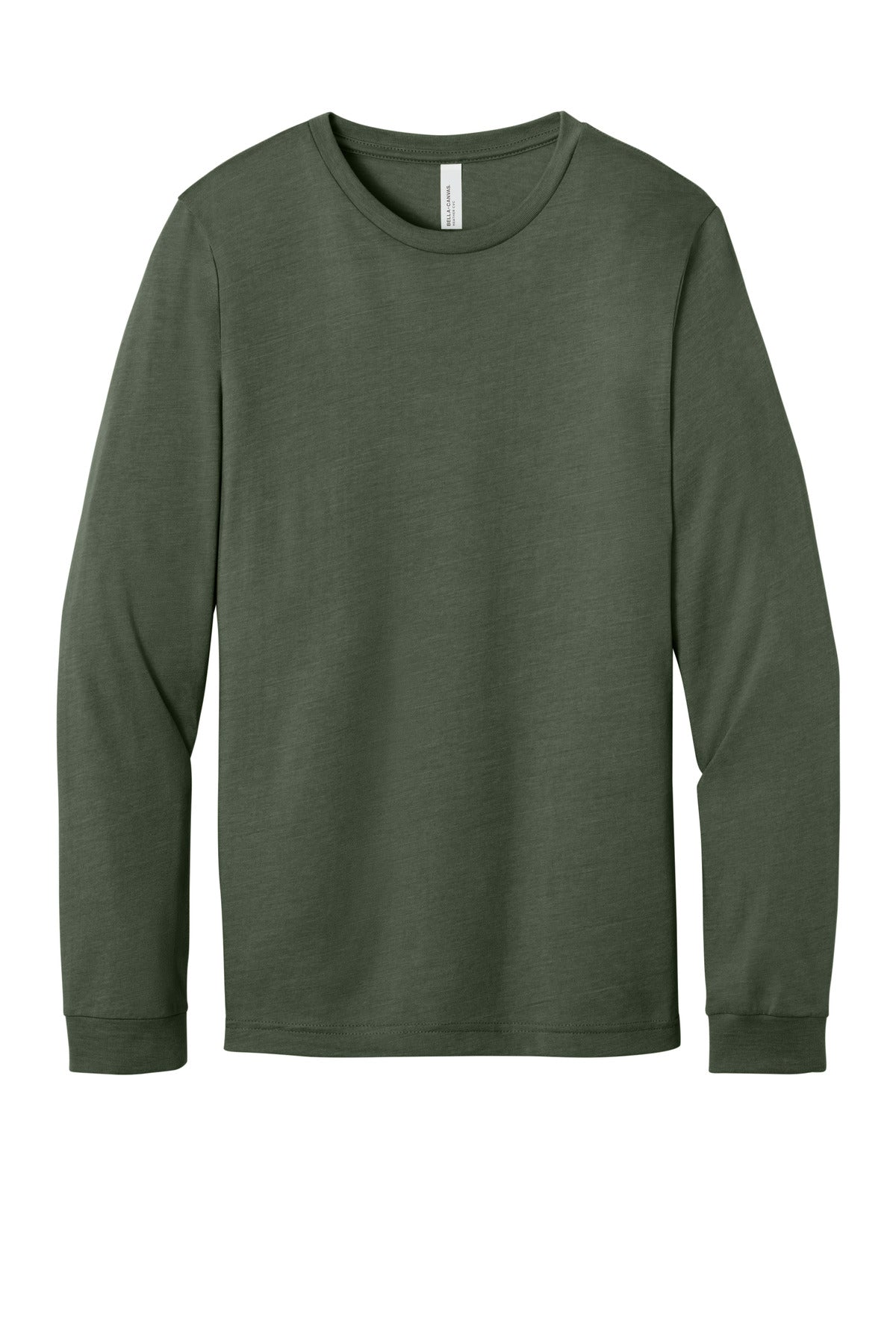 Bella+Canvas Unisex Heather CVC Long Sleeve Tee BC3501CVC Heather Military Green