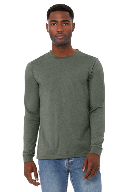 Bella+Canvas Unisex Heather CVC Long Sleeve Tee BC3501CVC Heather Military Green