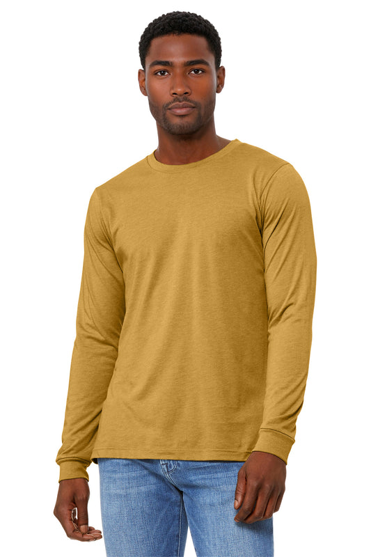 Bella+Canvas Unisex Heather CVC Long Sleeve Tee BC3501CVC Heather Mustard