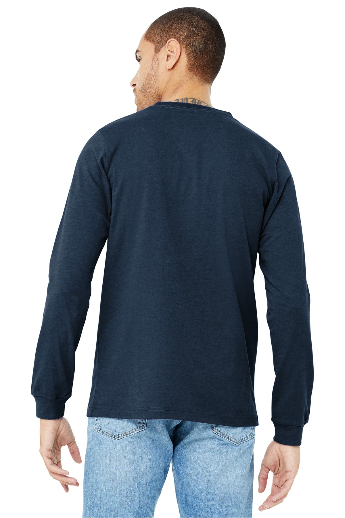 BELLA+CANVAS Unisex Heather CVC Long Sleeve Tee BC3501CVC Heather Navy