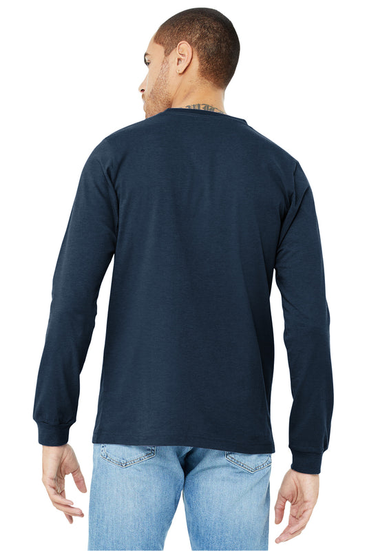 BELLA+CANVAS Unisex Heather CVC Long Sleeve Tee BC3501CVC Heather Navy