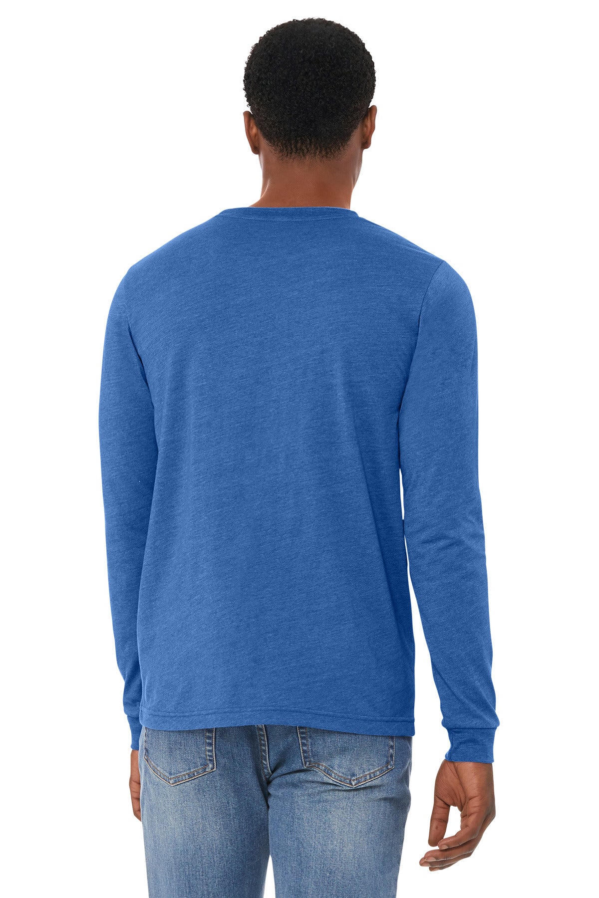 Bella+Canvas Unisex Heather CVC Long Sleeve Tee BC3501CVC Heather True Royal