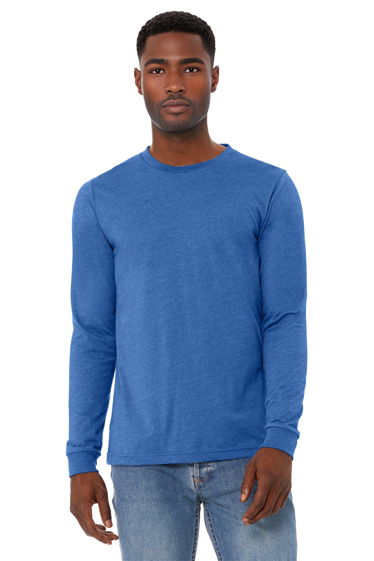 Bella+Canvas Unisex Heather CVC Long Sleeve Tee BC3501CVC Heather True Royal