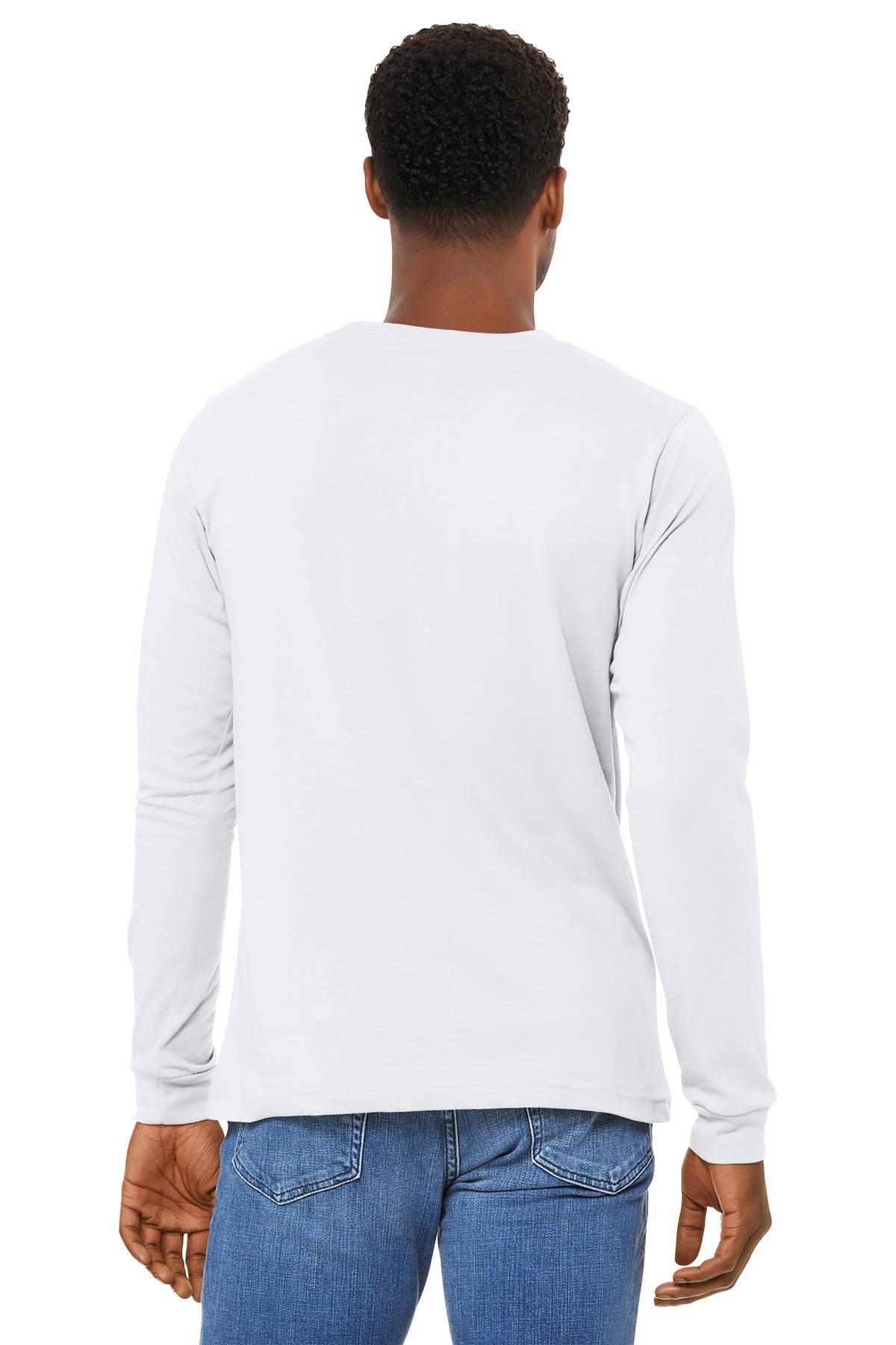 Bella+Canvas Unisex Heather CVC Long Sleeve Tee BC3501CVC Solid White Blend