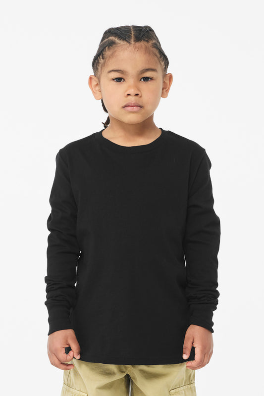 Bella+Canvas Youth Jersey Long Sleeve Tee BC3501Y Black