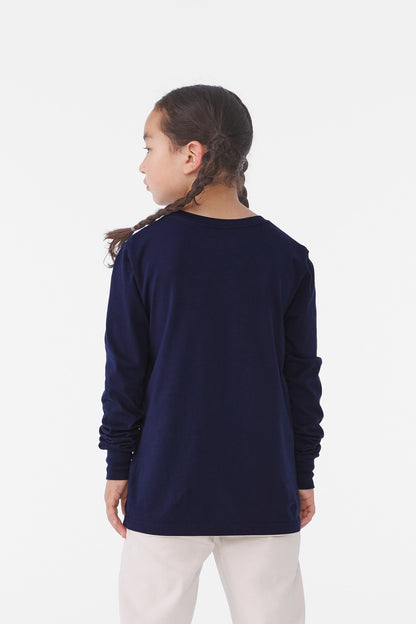 Bella+Canvas Youth Jersey Long Sleeve Tee BC3501Y Navy