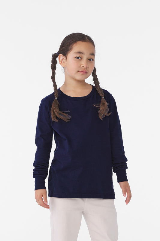 Bella+Canvas Youth Jersey Long Sleeve Tee BC3501Y Navy