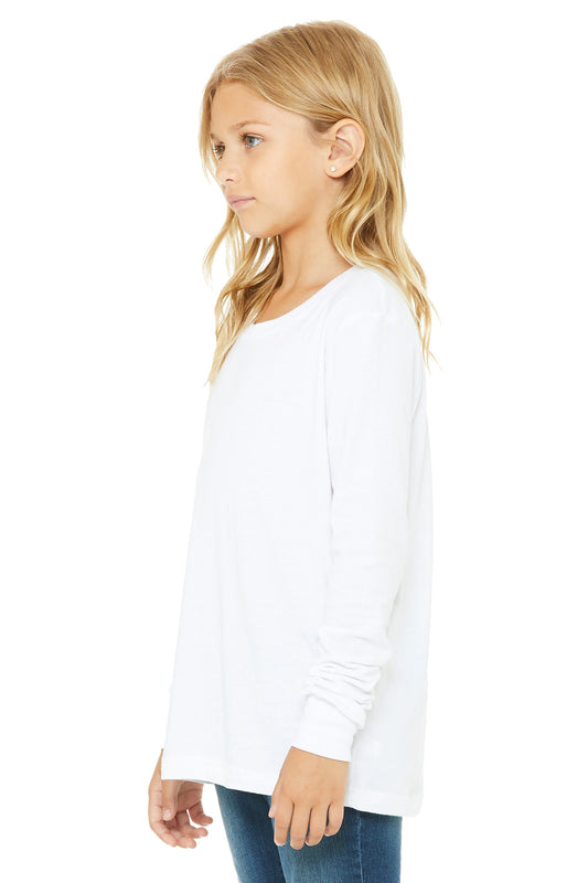 Bella+Canvas Youth Jersey Long Sleeve Tee BC3501Y White