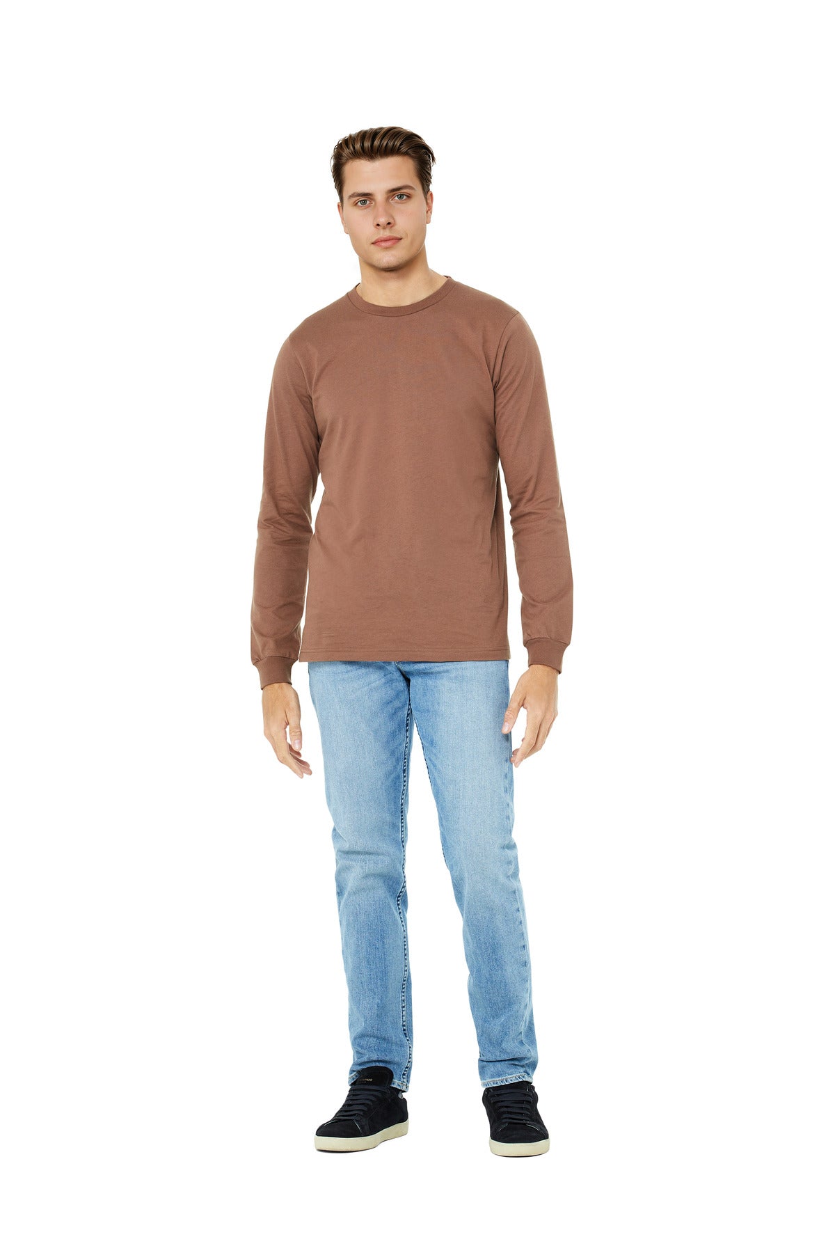 BELLA+CANVAS Unisex Jersey Long Sleeve Tee. BC3501 Chestnut