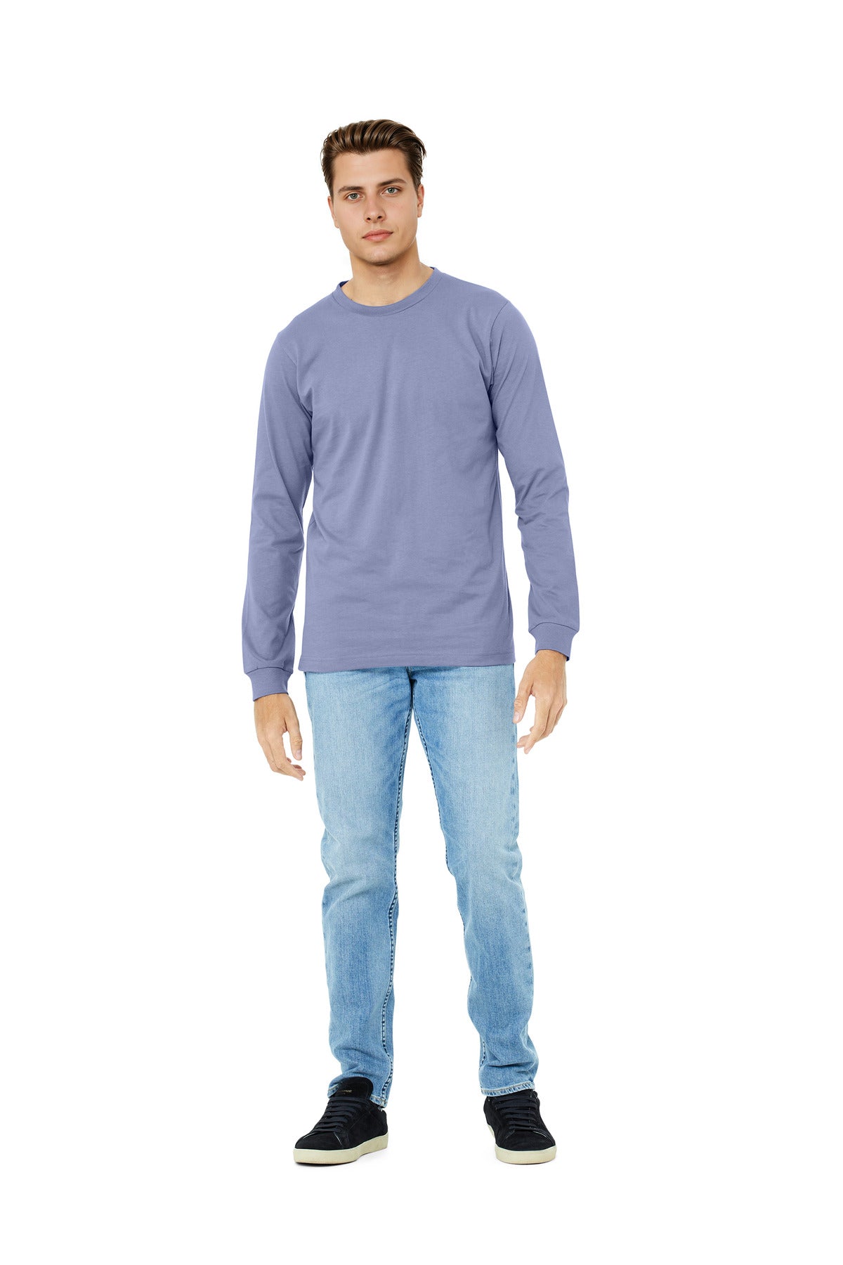BELLA+CANVAS Unisex Jersey Long Sleeve Tee. BC3501 Lavender Blue