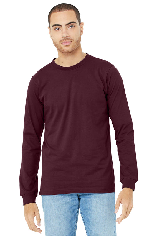BELLA+CANVAS  Unisex Jersey Long Sleeve Tee. BC3501 Maroon