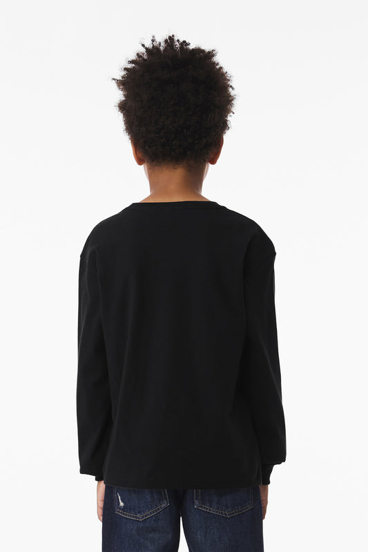 Bella+Canvas Youth 6-Ounce Heavyweight Long Sleeve Tee BC3511Y Black