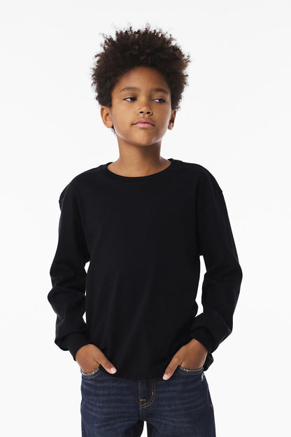 Bella+Canvas Youth 6-Ounce Heavyweight Long Sleeve Tee BC3511Y Black