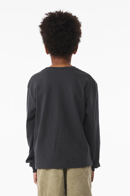 Bella+Canvas Youth 6-Ounce Heavyweight Long Sleeve Tee BC3511Y Dark Grey