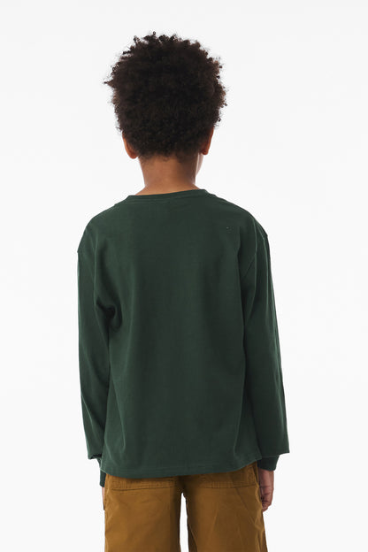 Bella+Canvas Youth 6-Ounce Heavyweight Long Sleeve Tee BC3511Y Forest