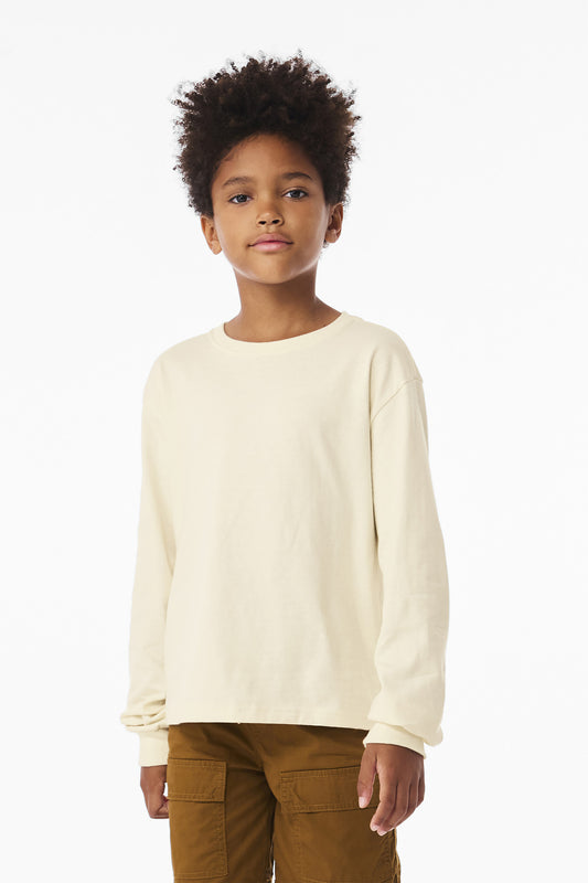 Bella+Canvas Youth 6-Ounce Heavyweight Long Sleeve Tee BC3511Y Natural