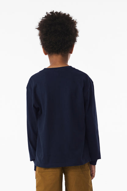 Bella+Canvas Youth 6-Ounce Heavyweight Long Sleeve Tee BC3511Y Navy