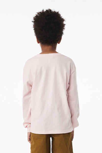 Bella+Canvas Youth 6-Ounce Heavyweight Long Sleeve Tee BC3511Y Soft Pink