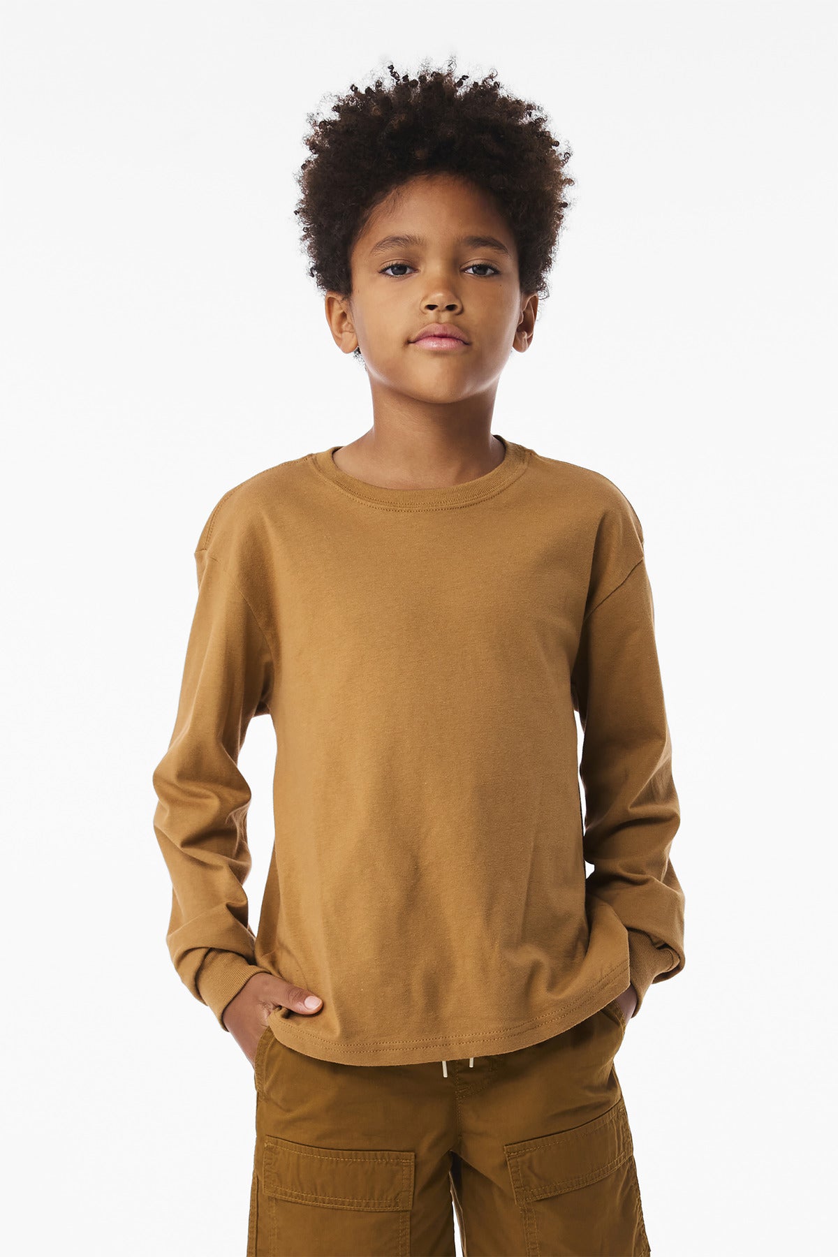 Bella+Canvas Youth 6-Ounce Heavyweight Long Sleeve Tee BC3511Y Toast