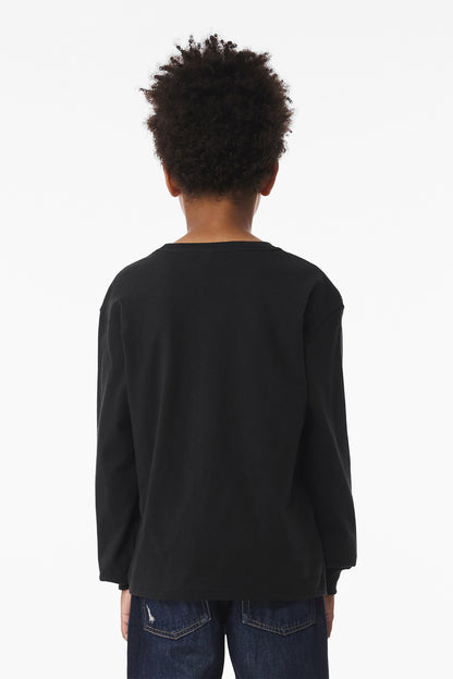 Bella+Canvas Youth 6-Ounce Heavyweight Long Sleeve Tee BC3511Y Vintage Black