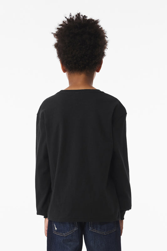 Bella+Canvas Youth 6-Ounce Heavyweight Long Sleeve Tee BC3511Y Vintage Black