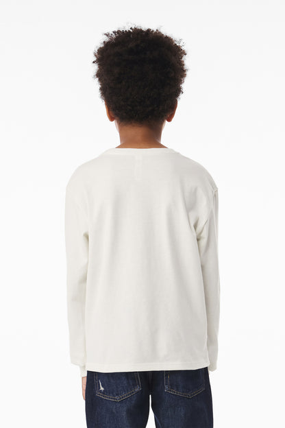 Bella+Canvas Youth 6-Ounce Heavyweight Long Sleeve Tee BC3511Y Vintage White