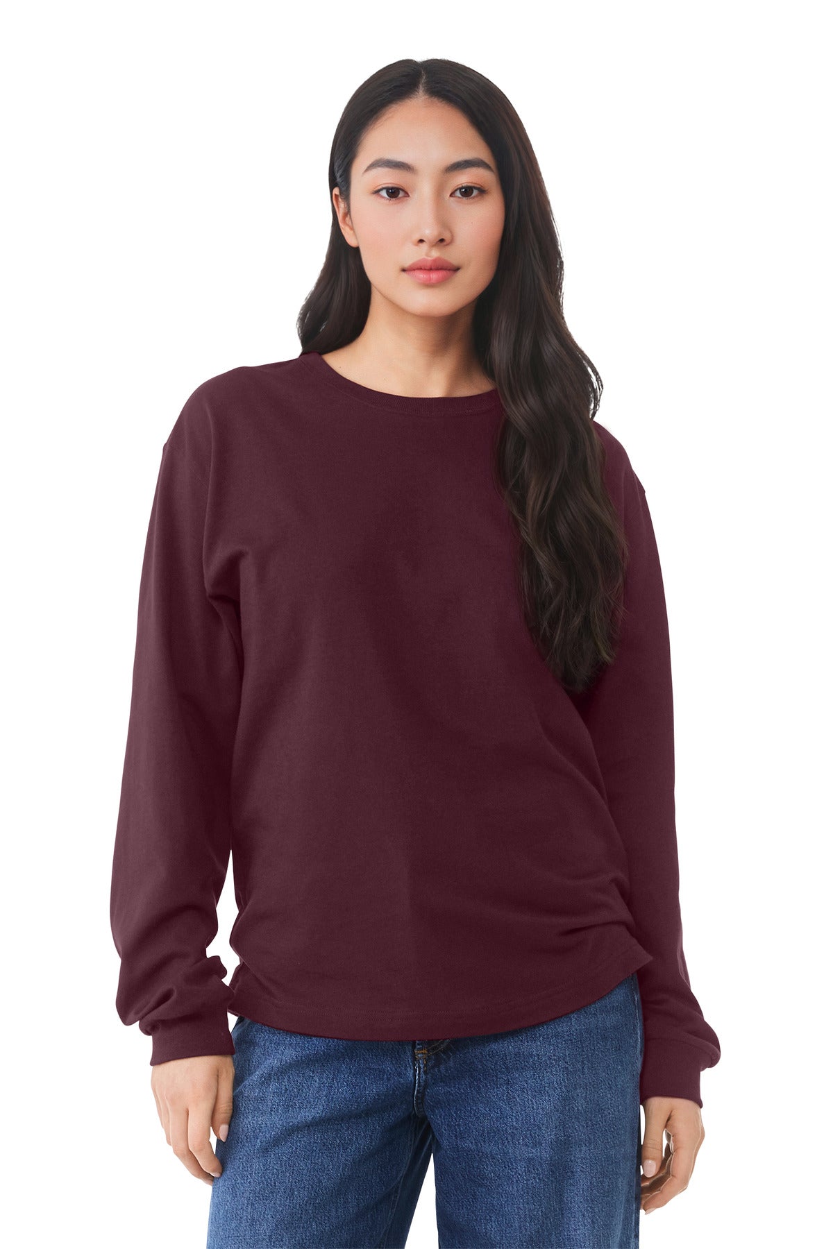 Bella+Canvas Unisex 6-Ounce Heavyweight Long Sleeve Tee BC3511 Maroon