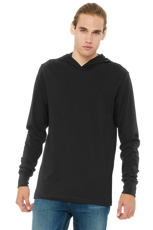 BELLA+CANVAS  Unisex Jersey Long Sleeve Hoodie. BC3512 Black
