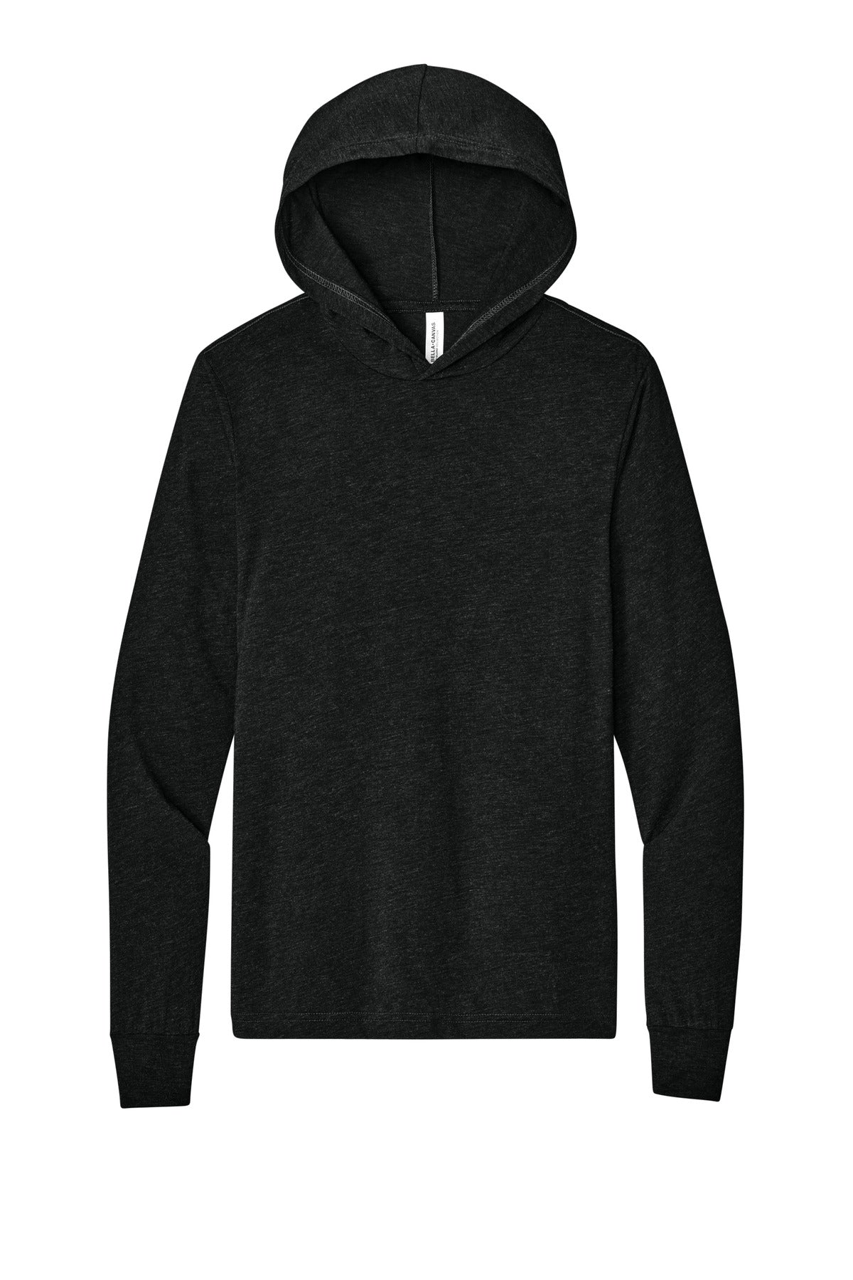 Bella+Canvas Unisex Jersey Long Sleeve Hoodie BC3512 Charcoal-Black Triblend