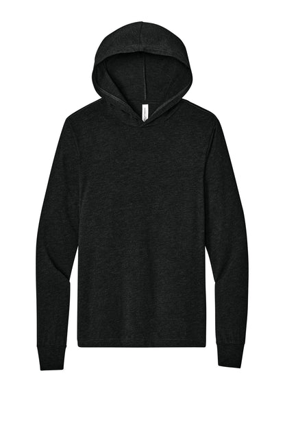 Bella+Canvas Unisex Jersey Long Sleeve Hoodie BC3512 Charcoal-Black Triblend