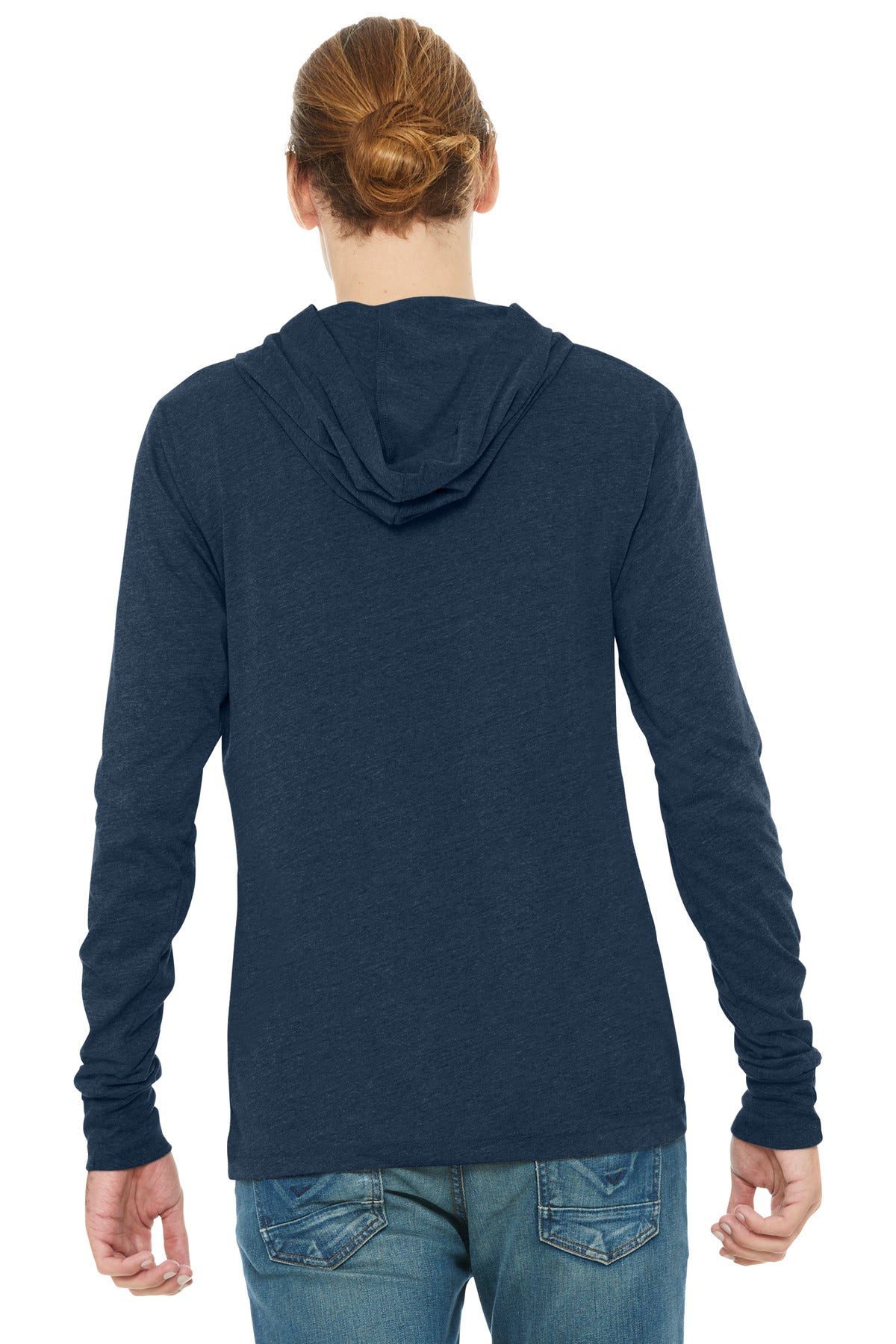 Bella+Canvas Unisex Jersey Long Sleeve Hoodie BC3512 Heather Navy