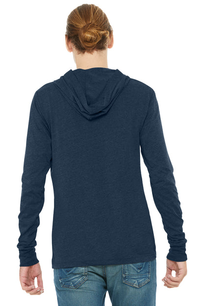 Bella+Canvas Unisex Jersey Long Sleeve Hoodie BC3512 Heather Navy