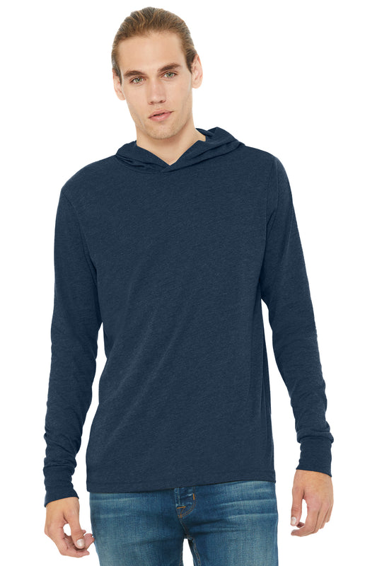 Bella+Canvas Unisex Jersey Long Sleeve Hoodie BC3512 Heather Navy