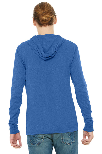 Bella+Canvas Unisex Jersey Long Sleeve Hoodie BC3512 Heather True Royal