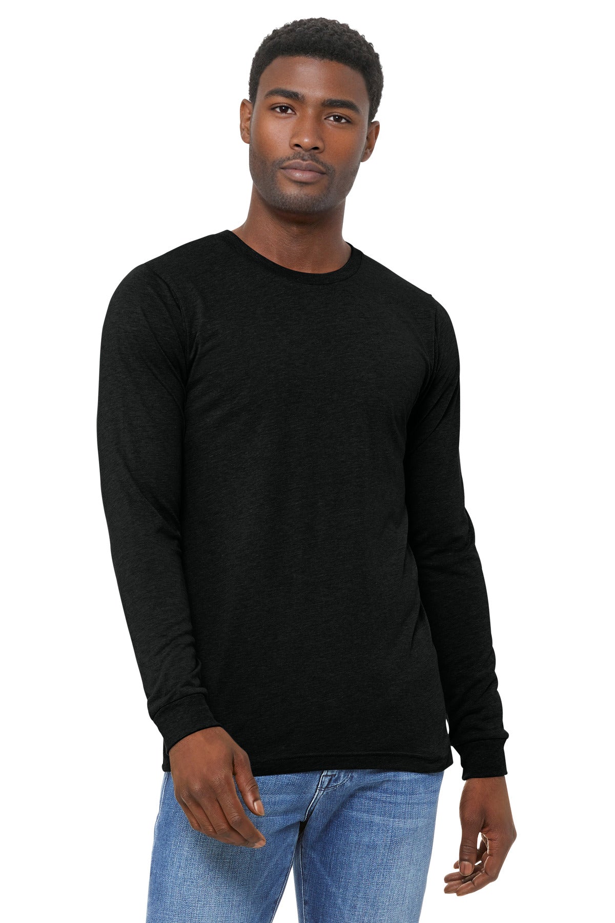 Bella+Canvas Unisex Triblend Long Sleeve Tee BC3513 Black Heather Triblend