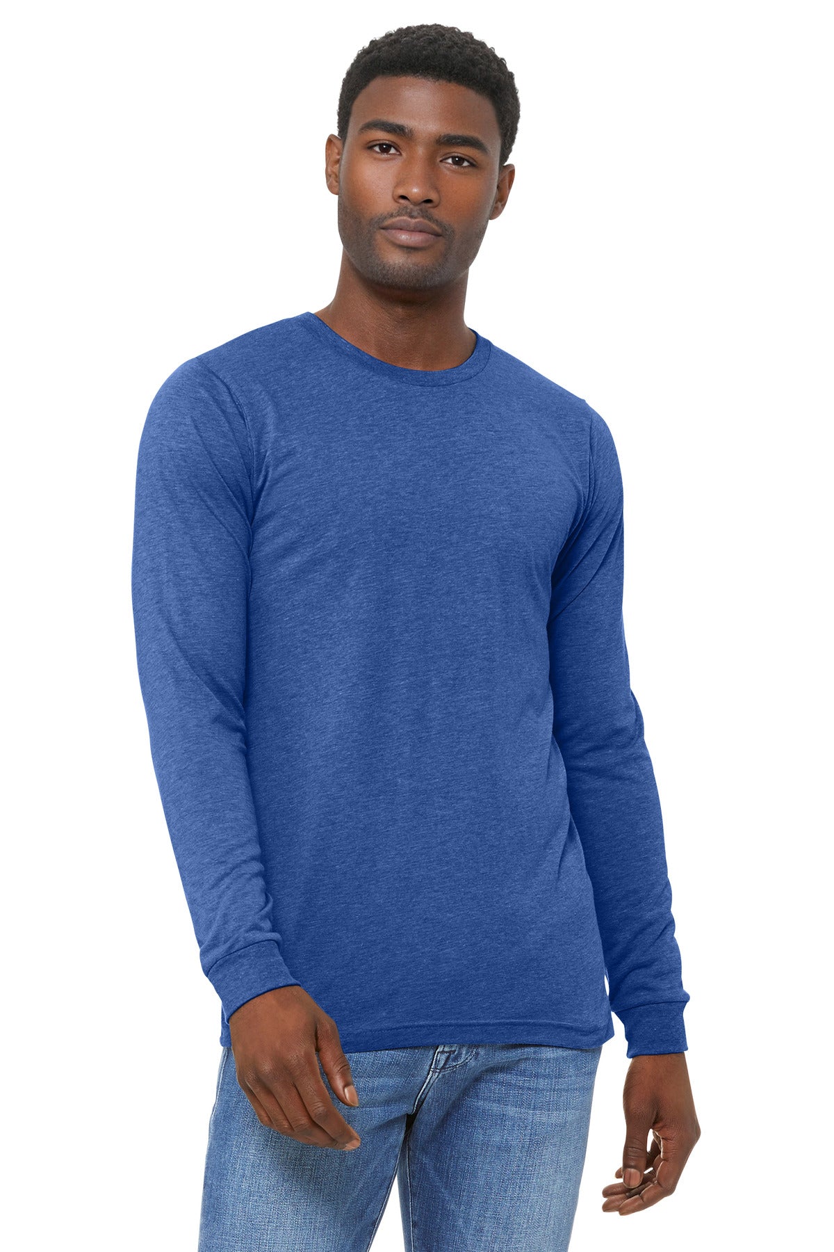 Bella+Canvas Unisex Triblend Long Sleeve Tee BC3513 Blue Triblend