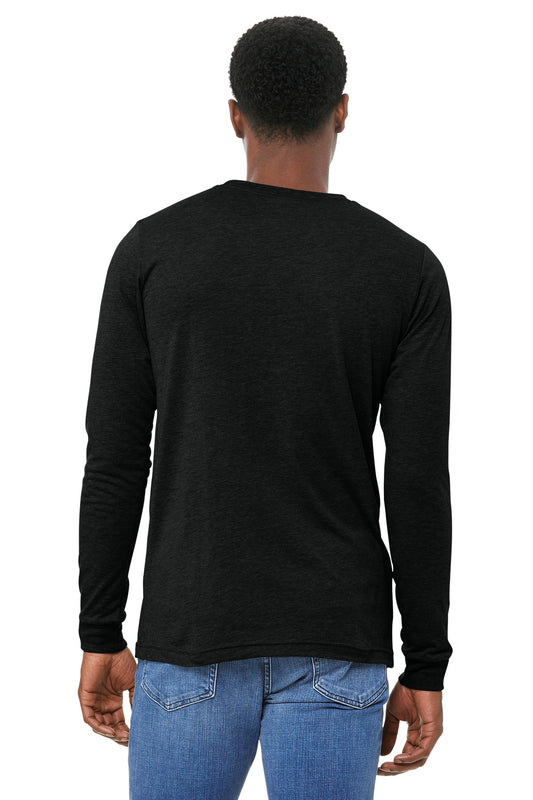 Bella+Canvas Unisex Triblend Long Sleeve Tee BC3513 Charcoal-Black Triblend