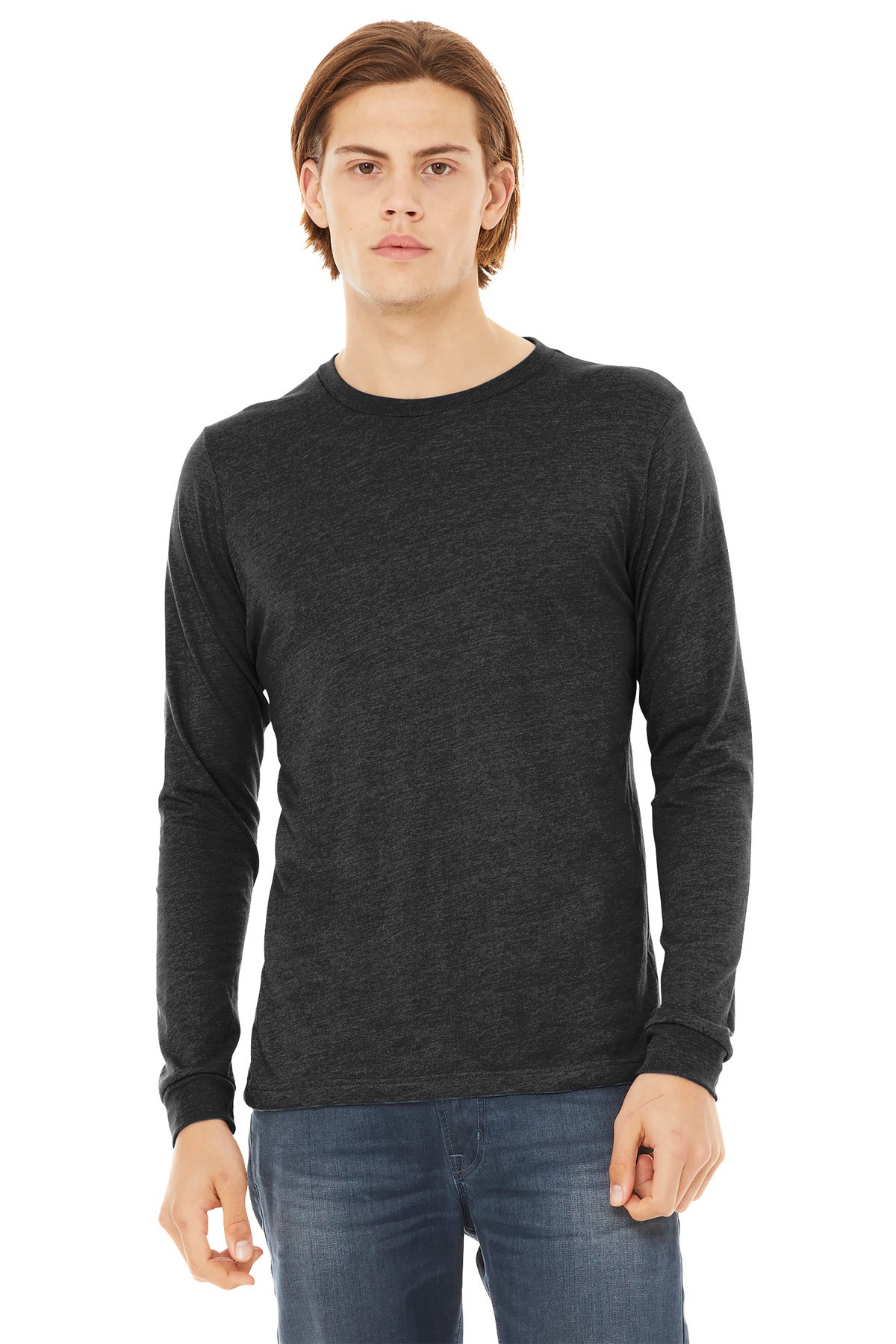 BELLA+CANVAS Unisex Triblend Long Sleeve Tee BC3513 Charcoal-Black Triblend