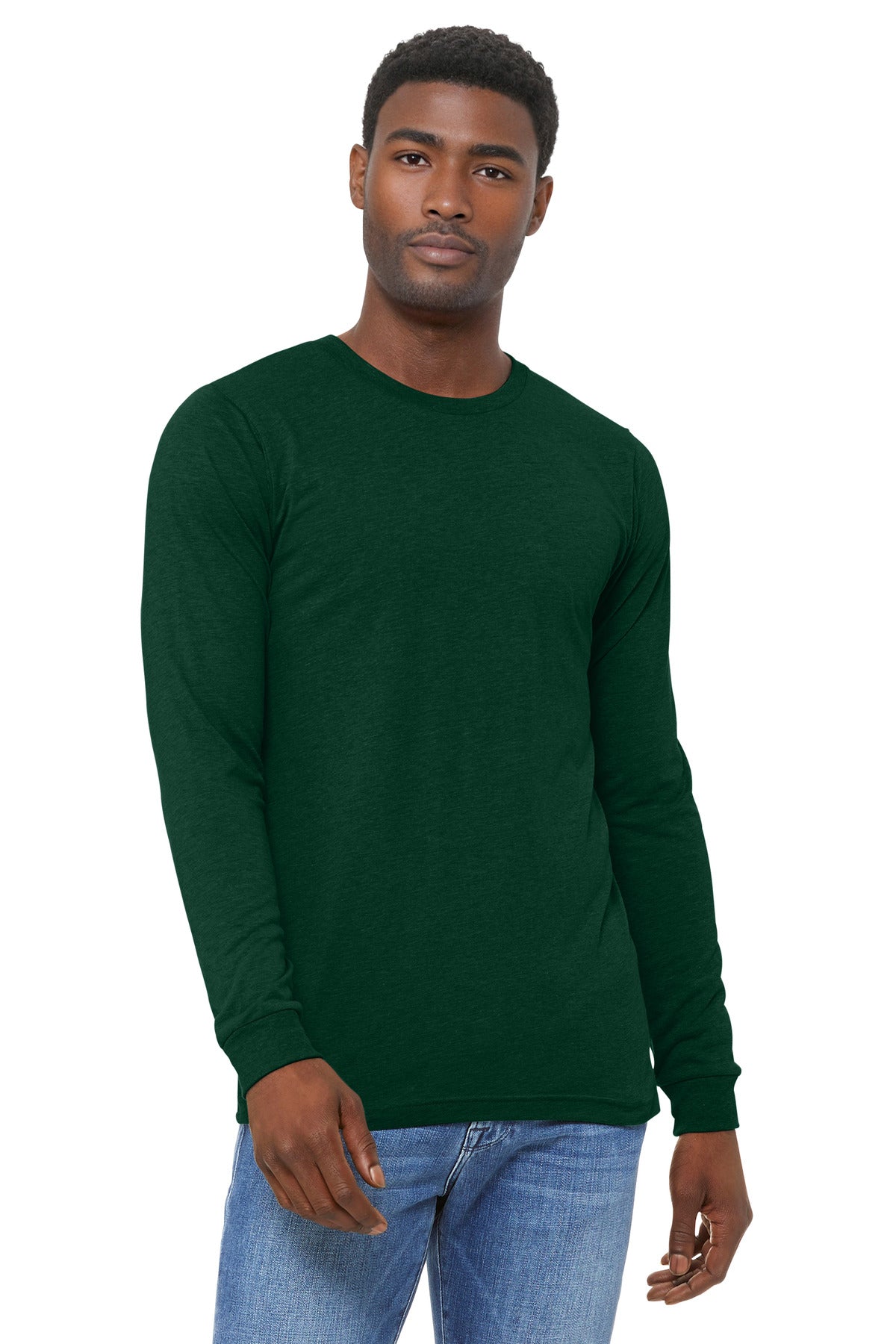 Bella+Canvas Unisex Triblend Long Sleeve Tee BC3513 Emerald Triblend