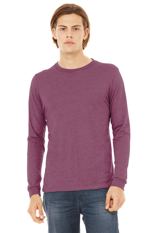 BELLA+CANVAS Unisex Triblend Long Sleeve Tee BC3513 Maroon Triblend