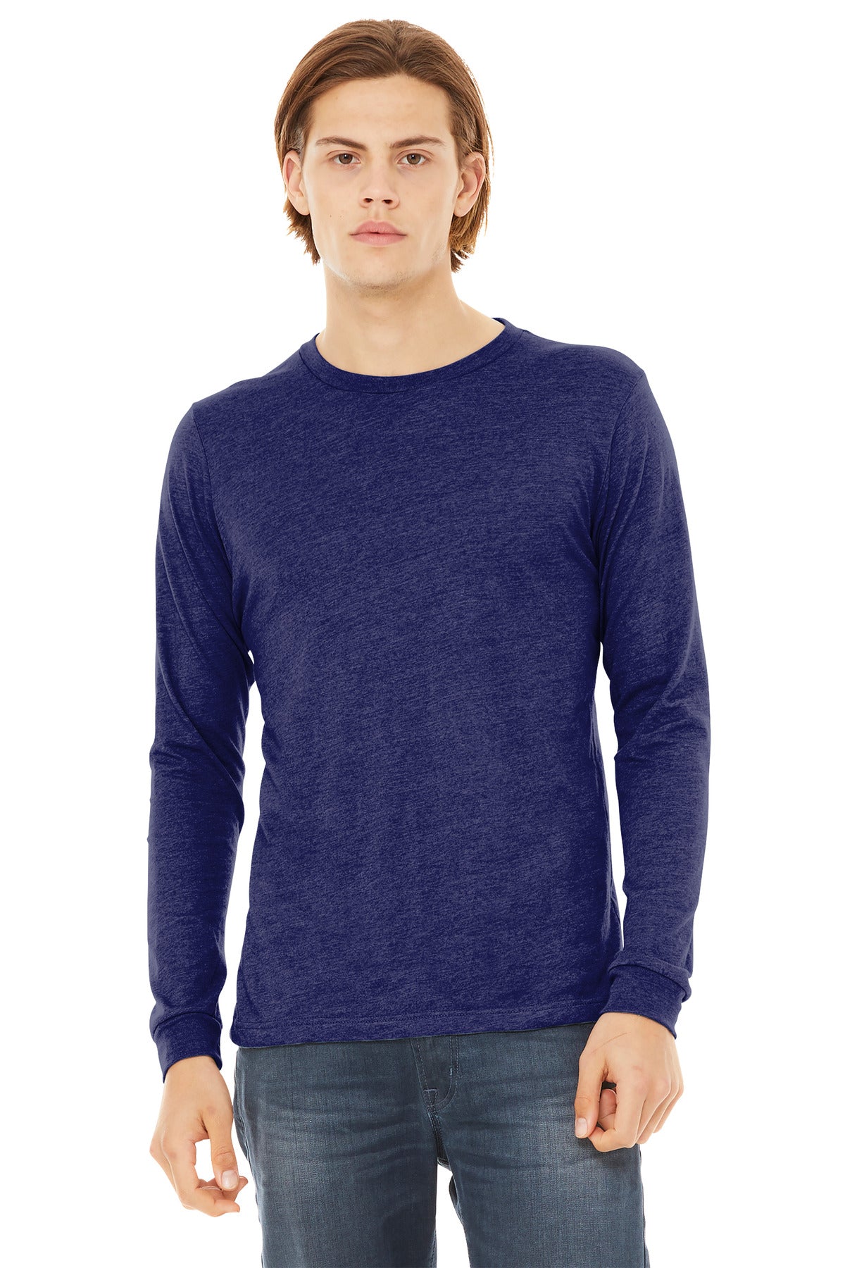 BELLA+CANVAS Unisex Triblend Long Sleeve Tee BC3513 Navy Triblend